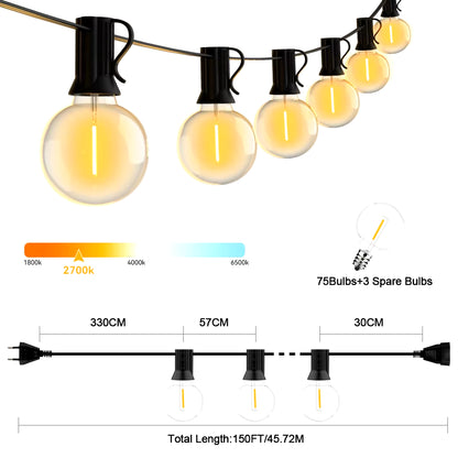 18M 26M Festoon LE String Light G40 Shatterproof Globe Bulb Patio Light Outoor Garlan Light for Garen Weing ecoration