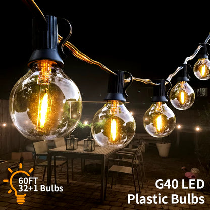 18M 26M Festoon LE String Light G40 Shatterproof Globe Bulb Patio Light Outoor Garlan Light for Garen Weing ecoration