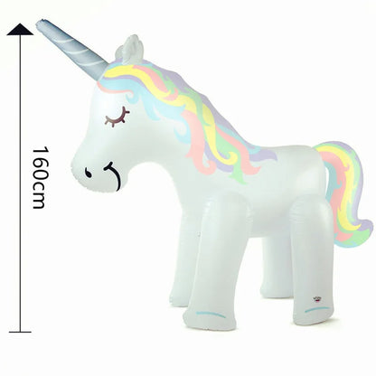 Unicorn Water Sprinkler Kids Toy for outside Giant Inflatable Swimming Float Outdoor Fountain Beach Party Water Spray Toys